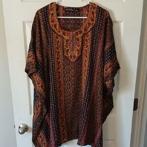Bohemian Print Good Times Tunic. Made in India, 100% polyester.
